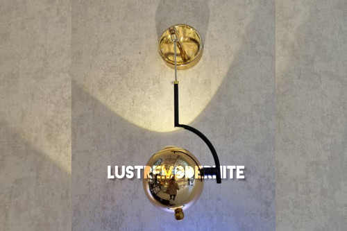 چراغ دیوارکوب مدل چشمی رنگ دودی طلایی