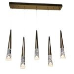 آویز 5 تایی نقره ای خطی