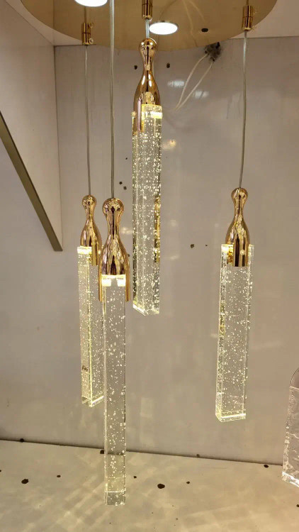 لوستر آویز مدل بطری 4 شعله با smdکمکی روی بیس دایره