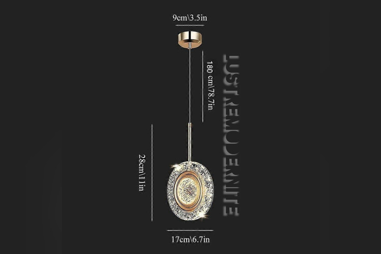 لوستر تکشعله لوکس با شیلد آکریلیک تراشخورده کریستالی