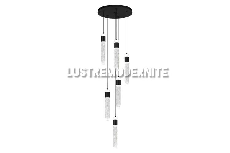 چراغ آویز لوکس وارداتی با کریستال حبابدار و بدنه سوپرمات