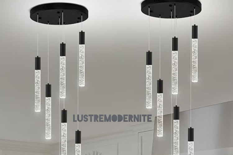 آویز لوکس وارداتی با بدنه ضدخش مشکی و نور LED