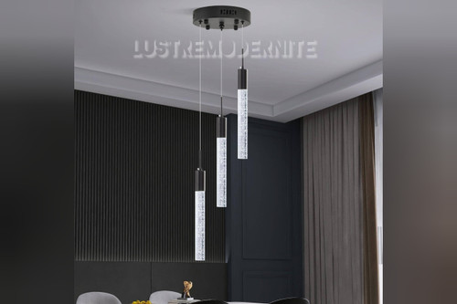 آویز مدرن مشکی مدل نِـبـولا با کریستال حبابدار دکوراتیو