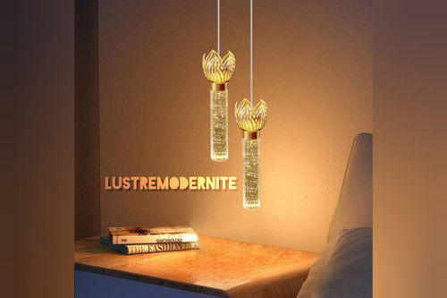 آویز مدرن دیاموند گلس با کریستال حبابدار شفاف