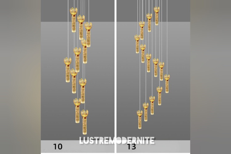 نورپردازی داخلی با آویز کریستالی طرح الماس