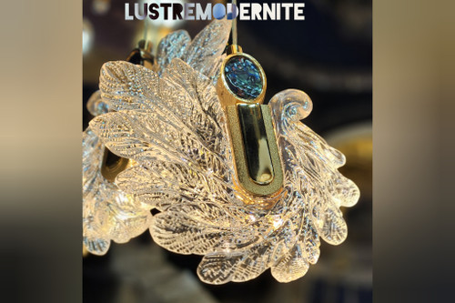 لوستر مدرن طلایی با سنگ زینتی هفترنگ صدف