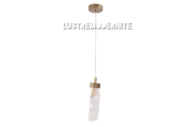 لوستر تکشاخه طلایی با کریستال نانو حبابدار