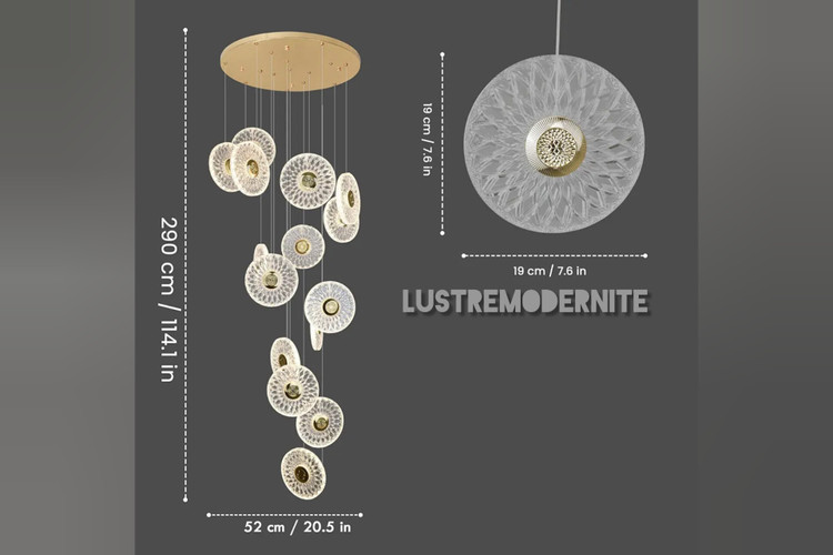 لوستر دایرهای مدرن مدل نپتون