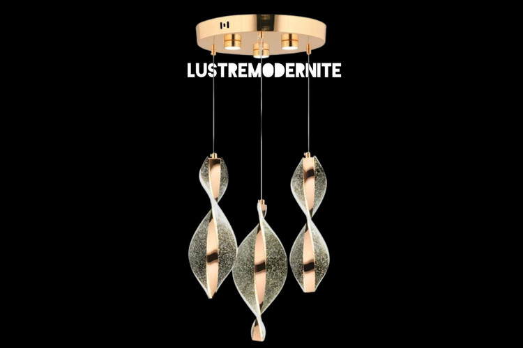 چراغ آویز تزئینی با نور یخی و طراحی منحنی