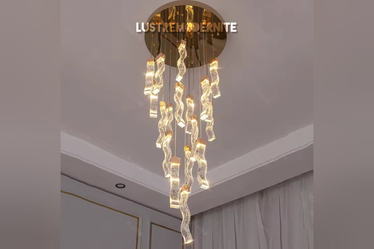 خرید آویز لوکس طلایی با حبابهای دستساز طرح باران