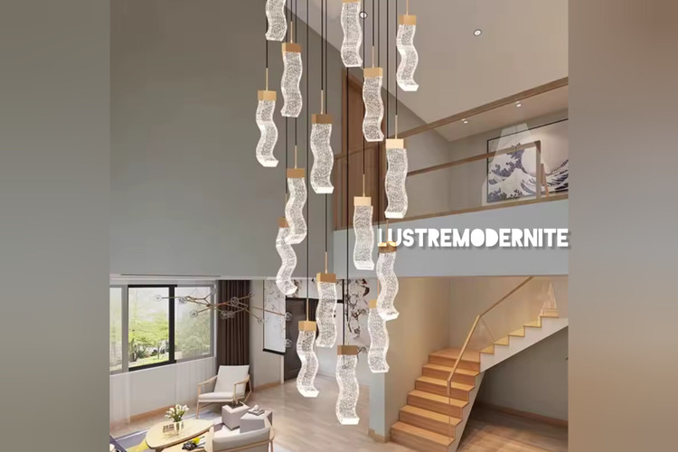 خرید آویز لوکس طلایی با حبابهای دستساز طرح باران