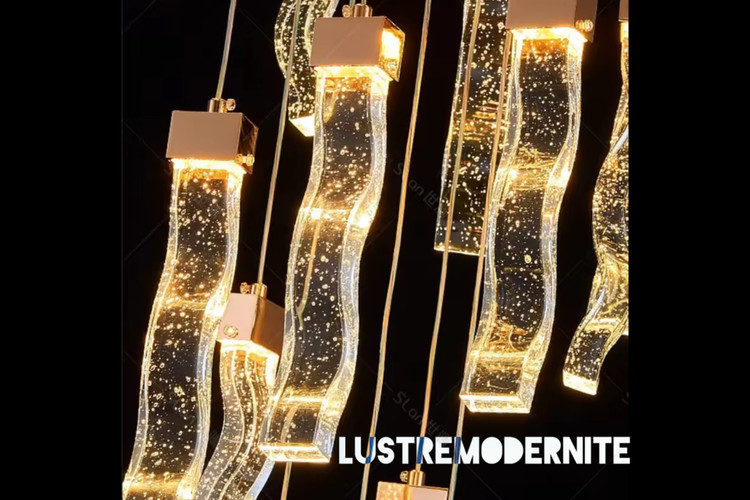 آویز سقفی کریستال حبابدار مدل الوین برند لوستر مدرنیته