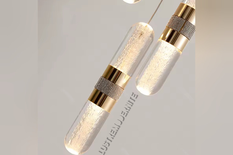 لوستر تکشاخه طلایی مدل سولاریس با رینگ نگیندار لوستر مدرنیته